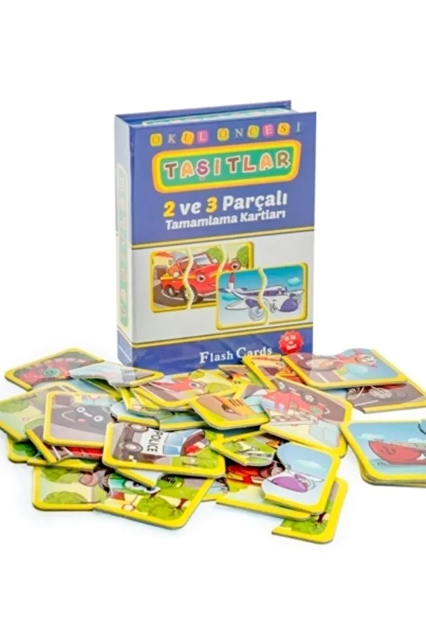 , Hayvan Ve Taşıt Tamamlama, Zeka Kartları, 2 Ve 3 Parçalı Puzzle, Birleştirme Kartları - 3