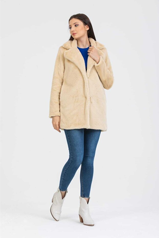 سترة بياقة فرو الأرنب - 2