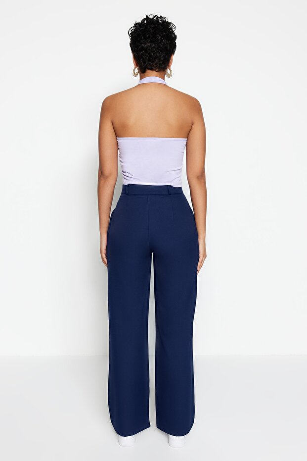 Mavi Wide Leg/Geniş Paça Dokuma Kumaş Pantolon TWOAW22PL0263 Palazzo - 5