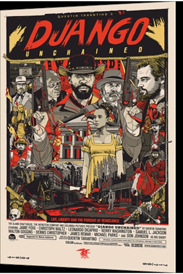 Django Cinema Retro Wooden Poster