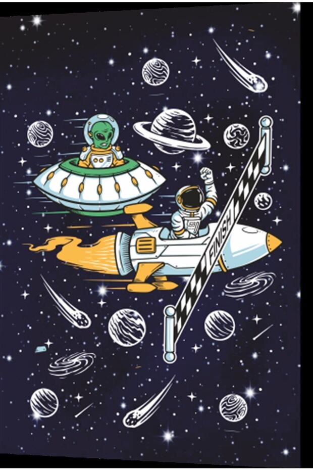 There Is Life in Space Fun Astronaut-8 Retro Wooden Poster