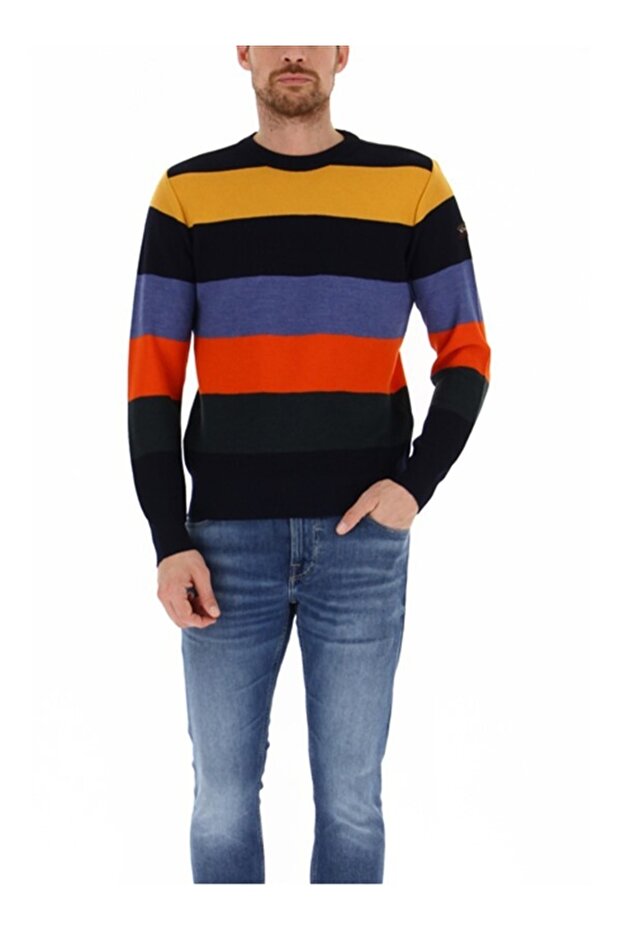 Men's Knitted Roundneck C.W.Wool Sweater