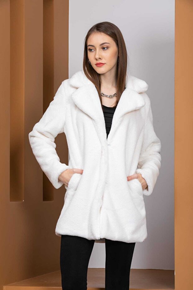Rabbit Fur Collar Jacket - 4