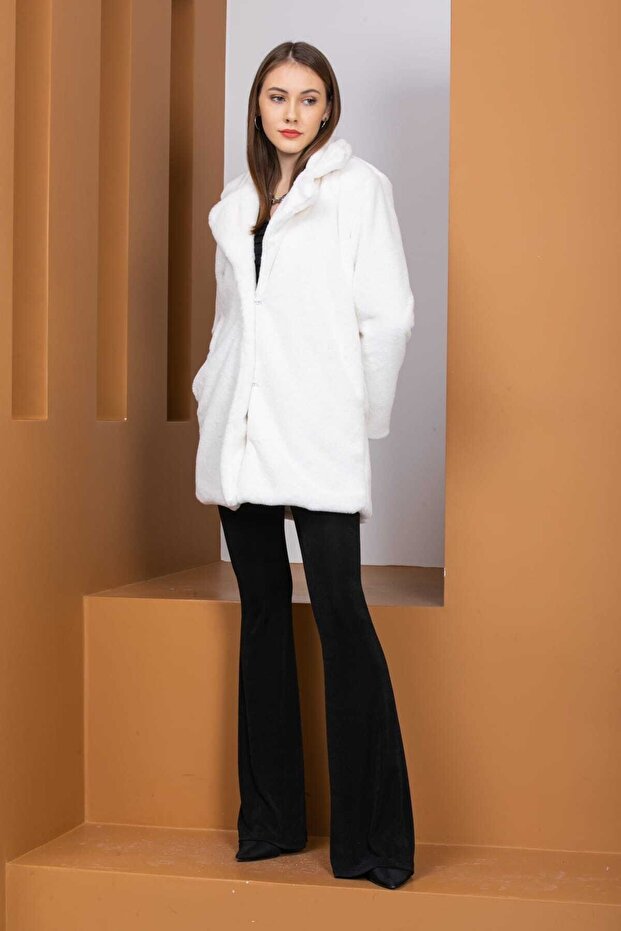 Rabbit Fur Collar Jacket - 5