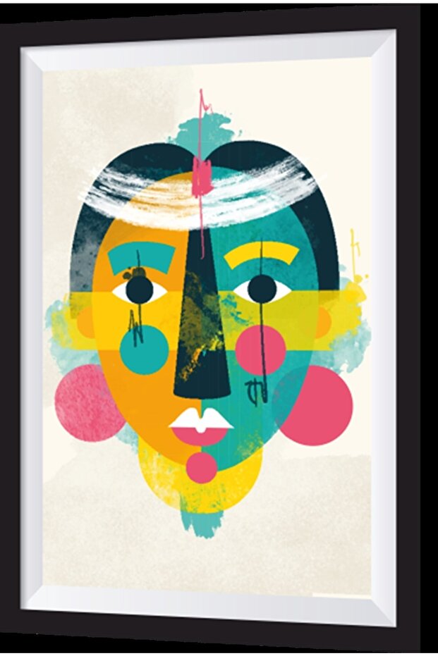 African Mask -6 Artistic Frame Look Wooden Painting