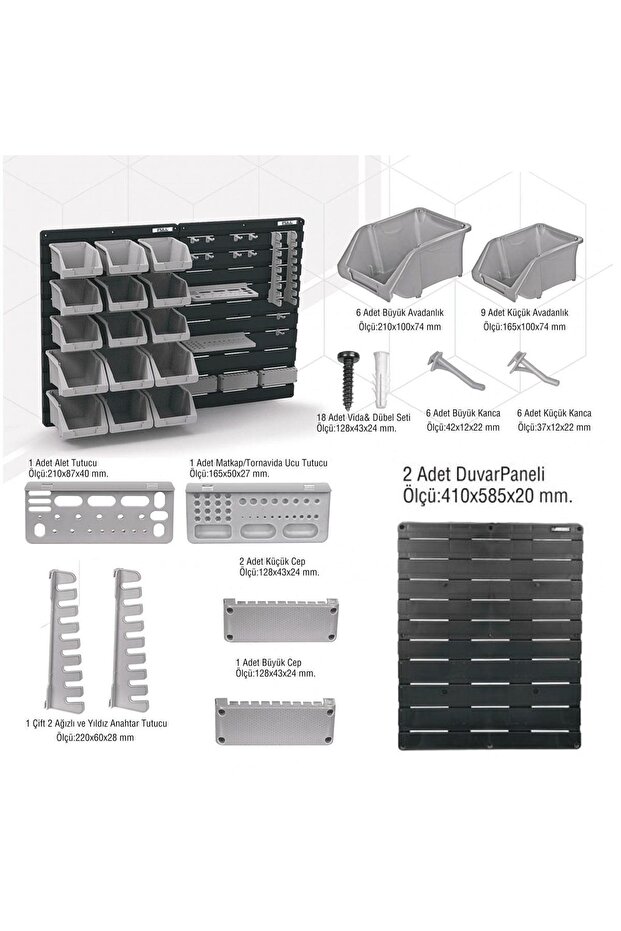 Dps35 Duvar Panel Seti, Avadanlık Askı - 35 Parça - 2