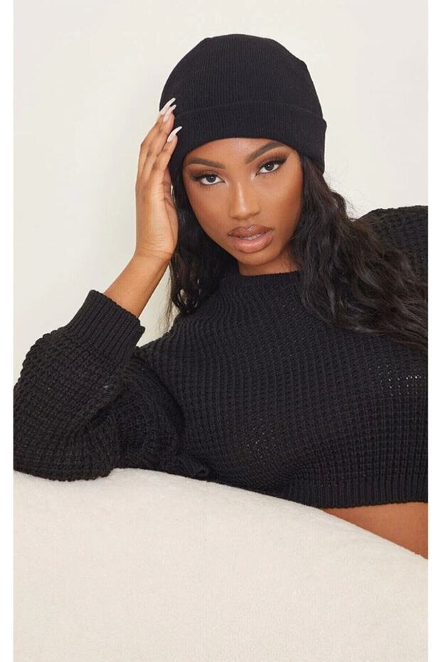 Unisex Μαύρο Basic Beanie - 2