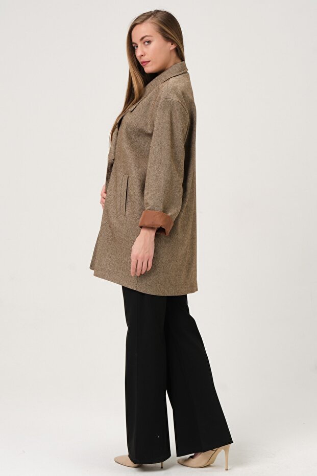 Desenli Oversize Kaban - 4