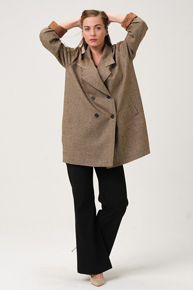 Desenli Oversize Kaban - 5