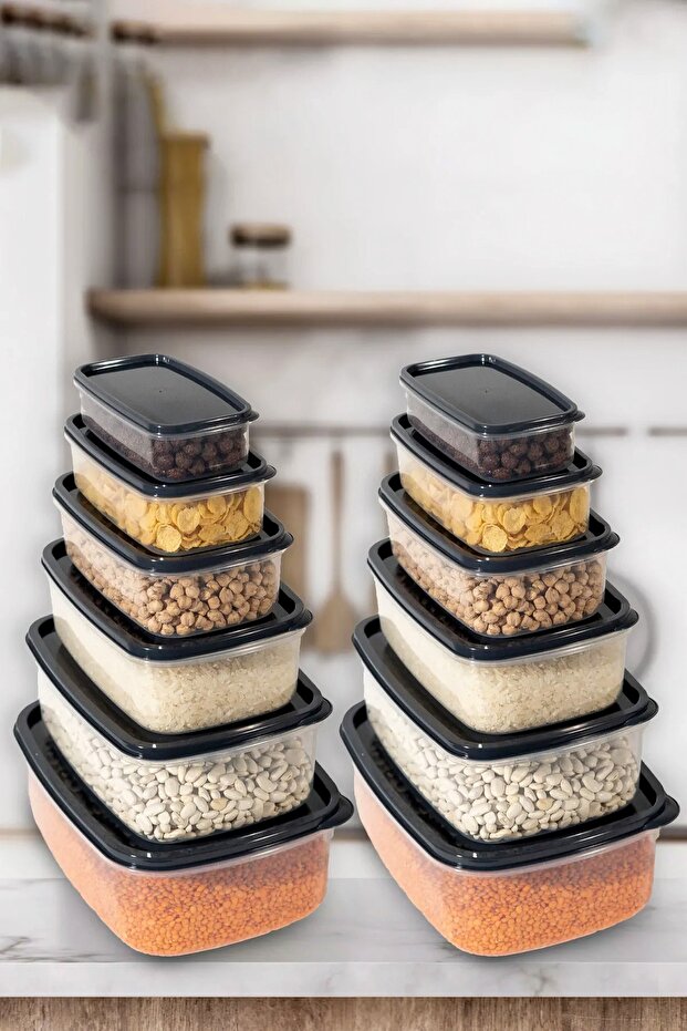 Mega Storage Container Set of 12 (2x 300ml, 2x 500ml, 2x 800ml, 2x 1200ml, 2x 1900ml, 2x 2900ml) - 1