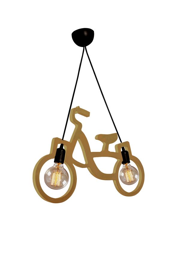 Ahşap Wooden Bisiklet Sarkıt Avize Ahşap Lüks Rustik Modern Dekoratif Kız Çocuk Odası Avize - 6