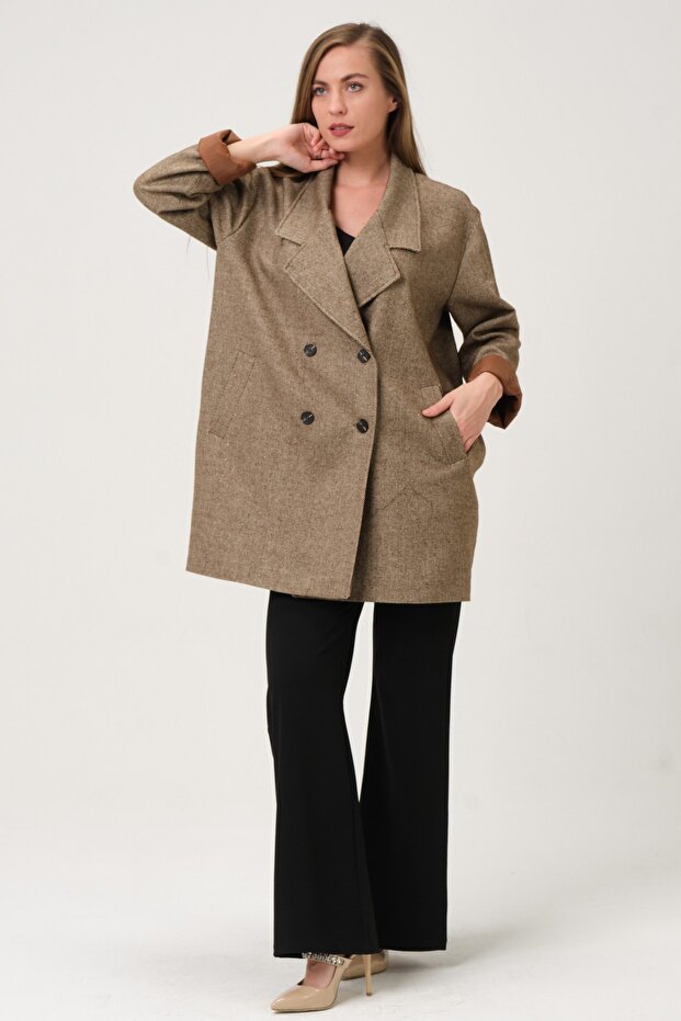 Desenli Oversize Kaban - 1