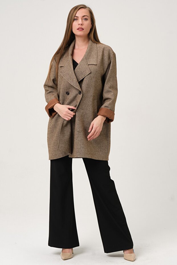 Desenli Oversize Kaban - 6