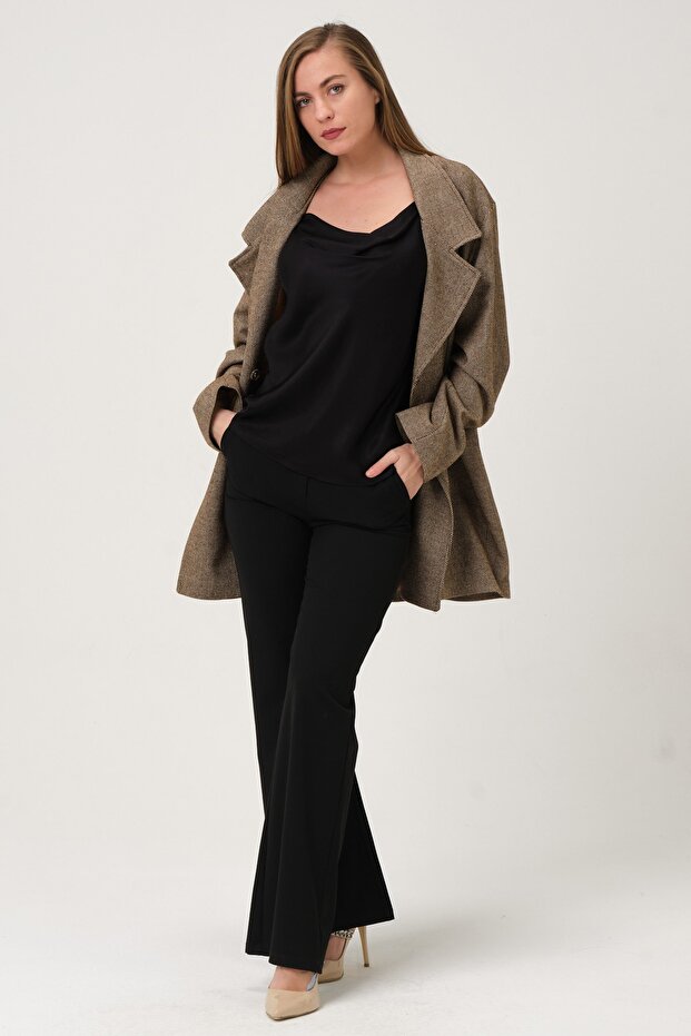 Desenli Oversize Kaban - 7