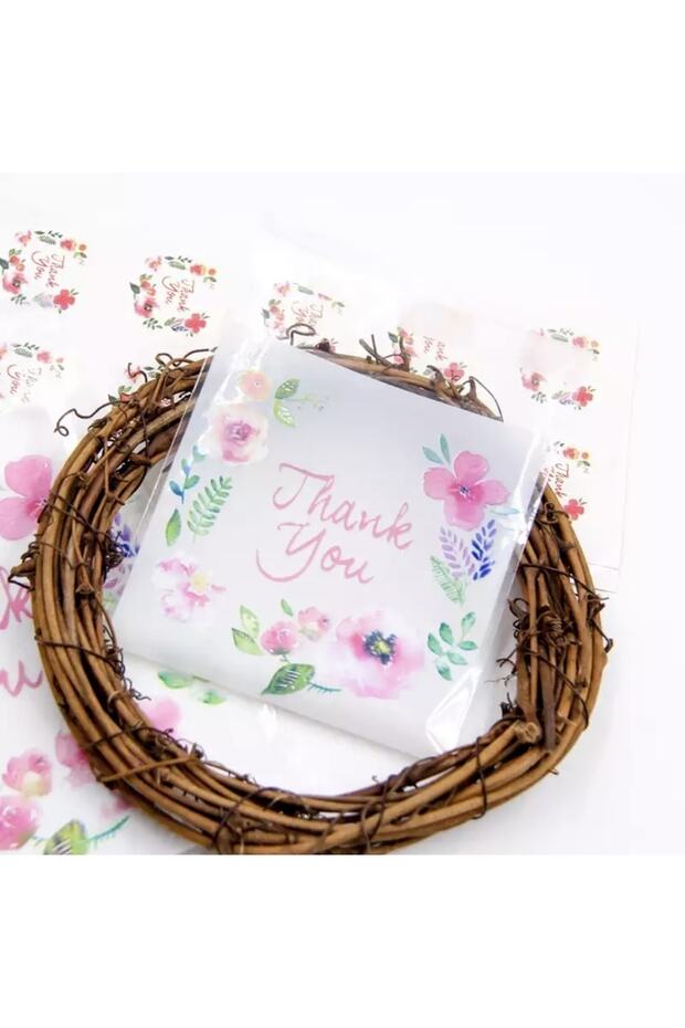 10X10 cm Transparent Patterned Taped Bag - 95 Pieces Opp
