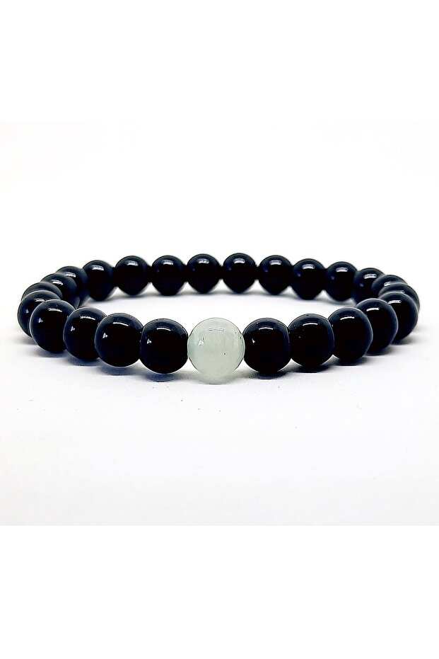 Single Moonstone (Balance Stone) Onyx Natural Stone Unisex Bracelet