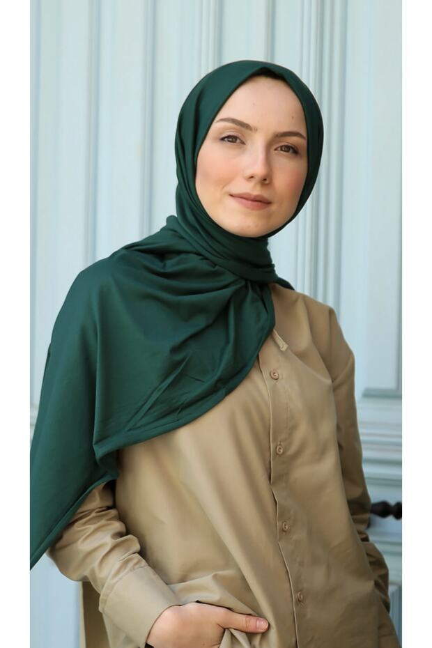 Combed Cotton Shawl-emerald - 4