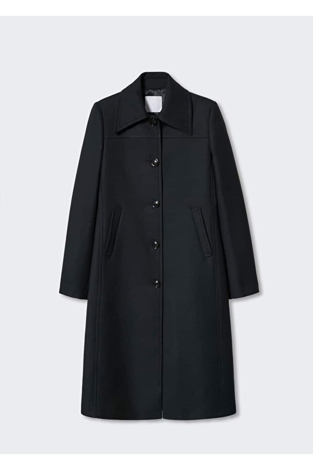 Düğmeli Fitted Palto - 3