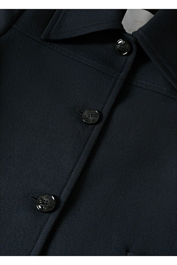 Düğmeli Fitted Palto - 7