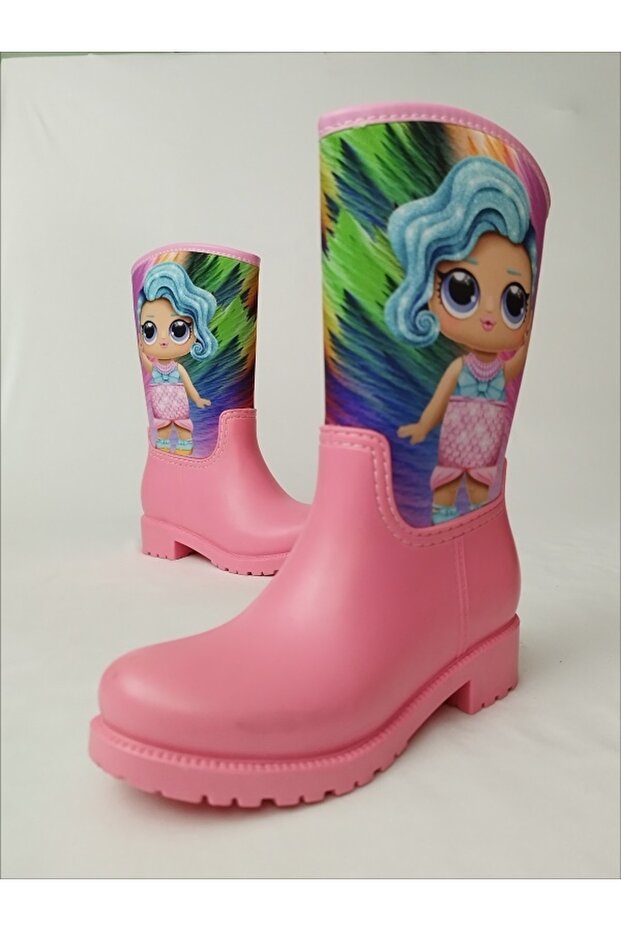 Lol Doll Printed Single Pink Waterproof Girl's Rain Boots