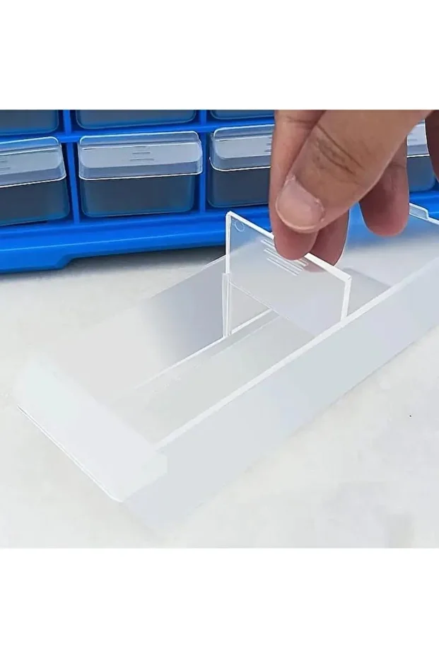 Mono Blok Çekmece Seti 20'li Hobby Organizer Seti Monoblok Çekmece Vida Dübel Kutusu Takı Kutusu - 2