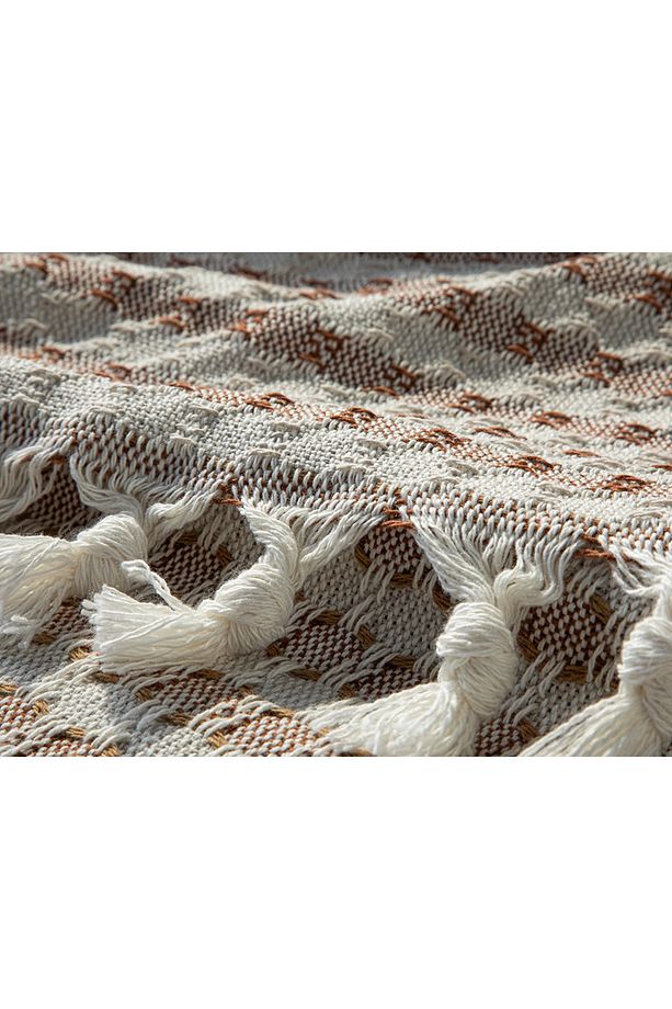 Buttons Dokuma Tek Kişilik Yatak Örtüsü 160x240 Cm Kahve - 3