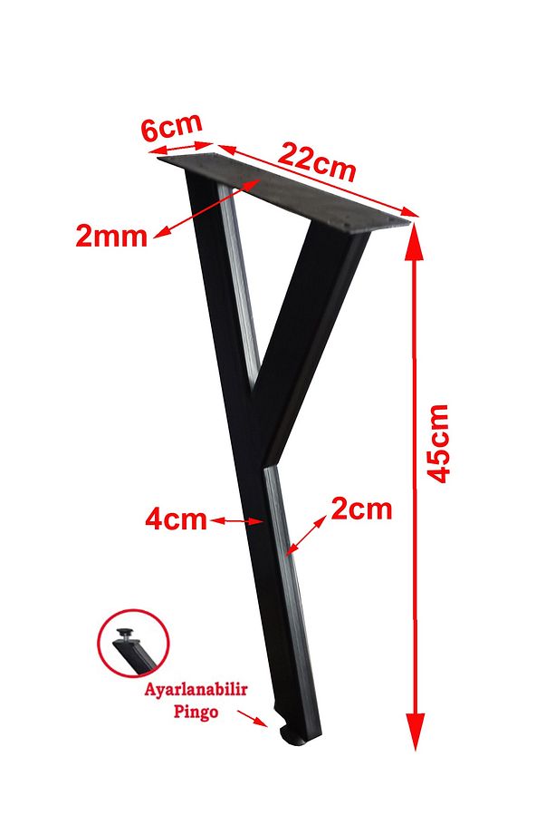 Metal Sehpa Ayağı Masif Ahşap Kütük Orta Sehpa Ayakları 4 Lü Y Model - 3
