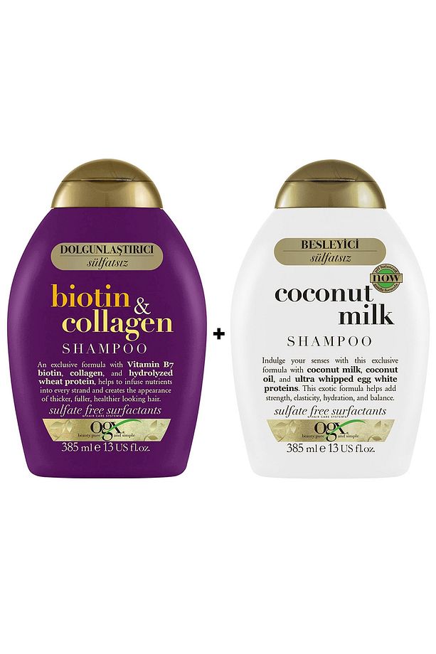 Biotin & Kolajen Sülfatsız Şampuan 385 ml & Coconut Milk Sülfatsız Şampuan 385 ml - 1