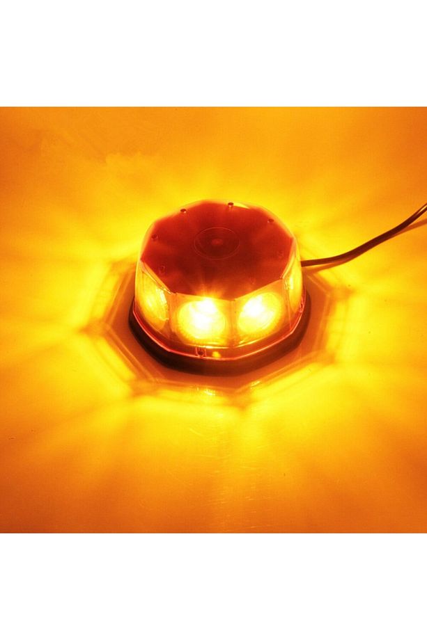 Mıknatıslı Tepe Lambası Cree Ledli Yuvarlak Sarı/sarı 12v / Laık111 - 1