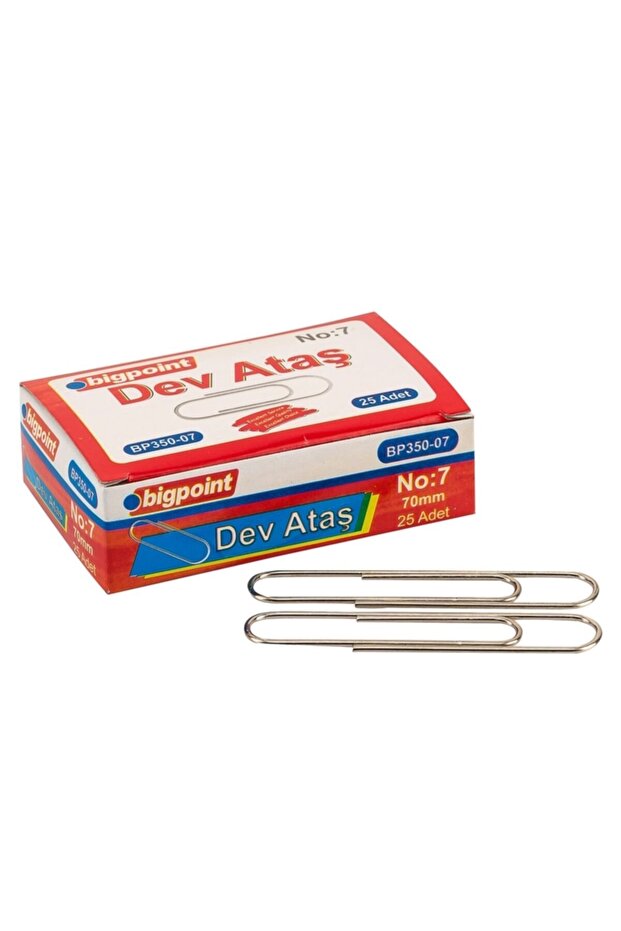 Nickel Paper Clip No:7 70mm Pack of 25 Box of 10