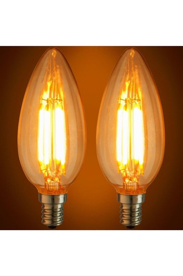 6 Adet E14 Ince Duy Buji Mum Amber Renk 4 Watt Rustik Led Ampul Edison Flamanlı - 2