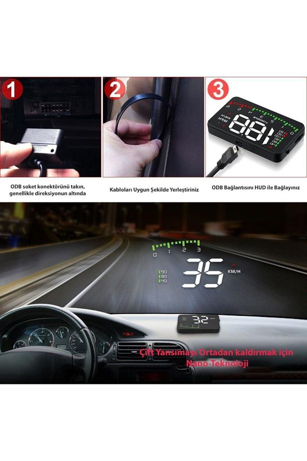 Hud Head Up Display 3.5 Inç Obd Sanal Gösterge Paneli - 6
