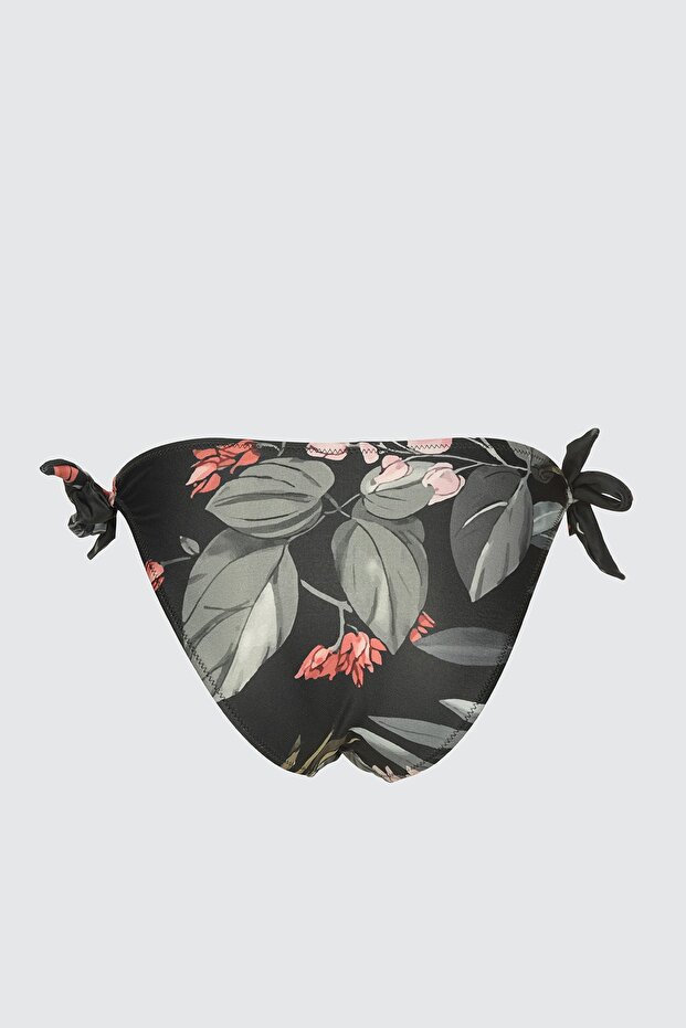 Floral Desenli Bağlamalı Düşük Bel Bikini Altı TBESS21BA0132 - 8