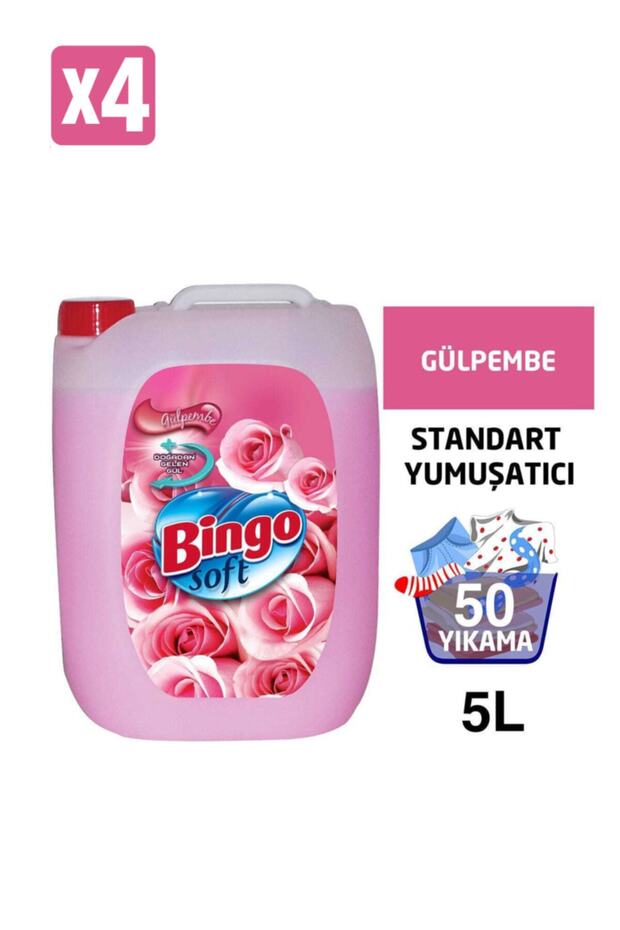 Bingo Soft 5lt Gülpembe 4 Adet - 1