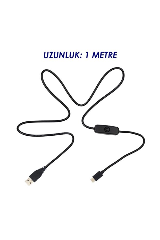 Raspberry Pi Için 4 Usb To Type-c 5v 3a On/off Güç Kablosu - 5