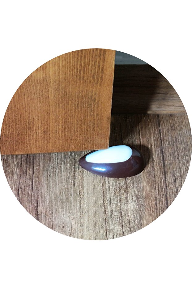 Yere Yapışan 3 Adet Kahverengi Kapı Stoperi - 2