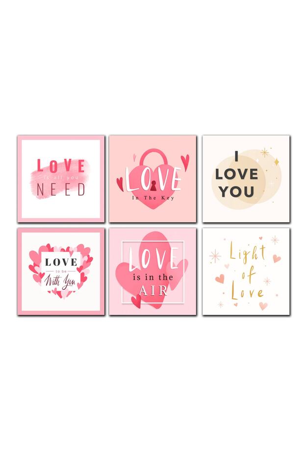 Valentine's Day Concept Postcard Set (10x10 Cm)