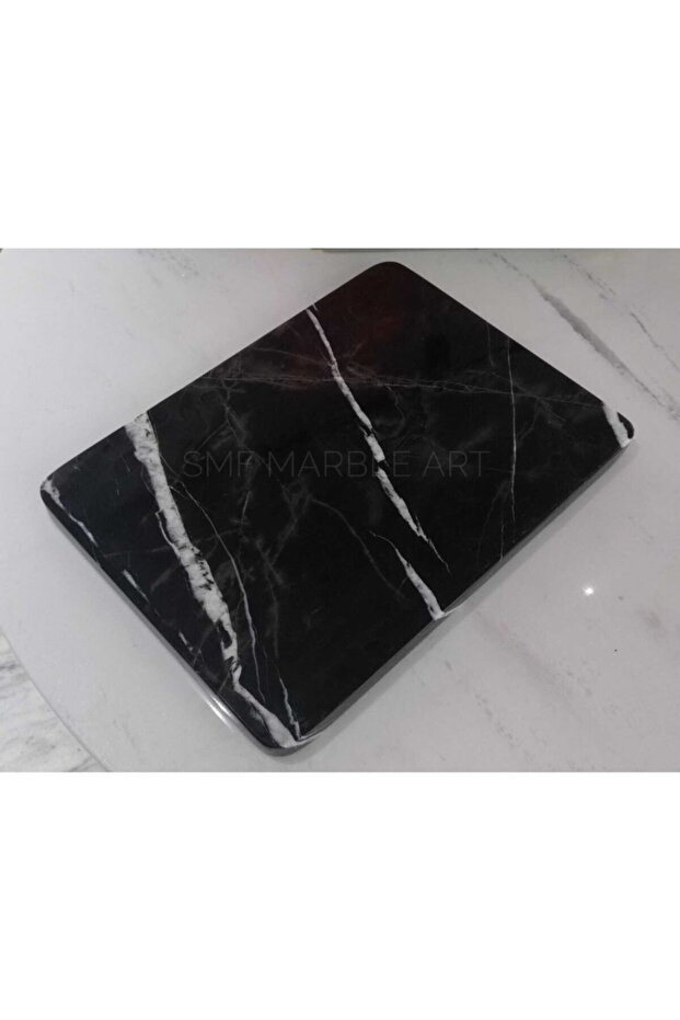 دارك برونو - صينية تقديم رخام مستطيلة باللون الأسود - 2