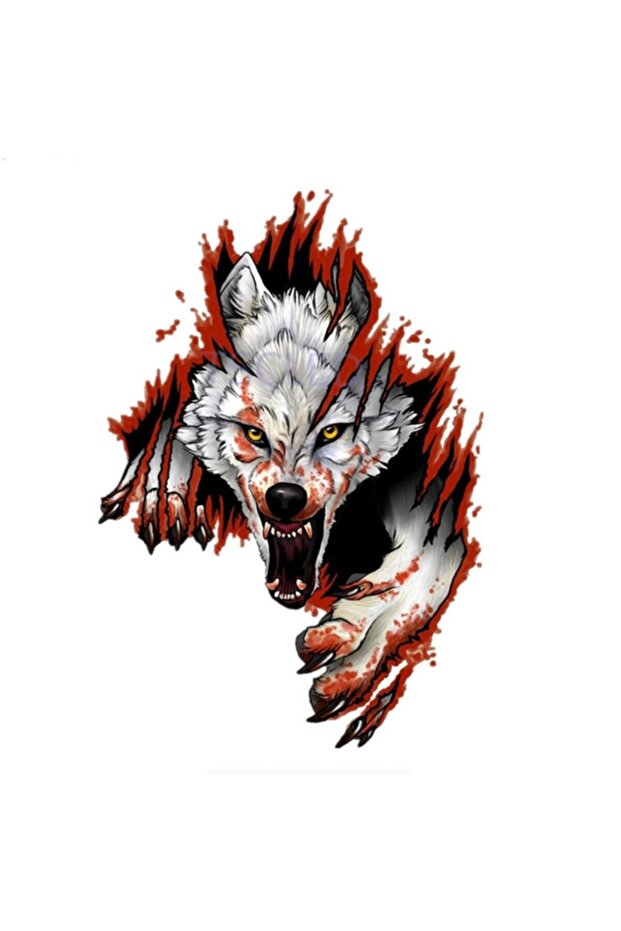 ملصق سيارة غاضب الذئب الغاضب - 1