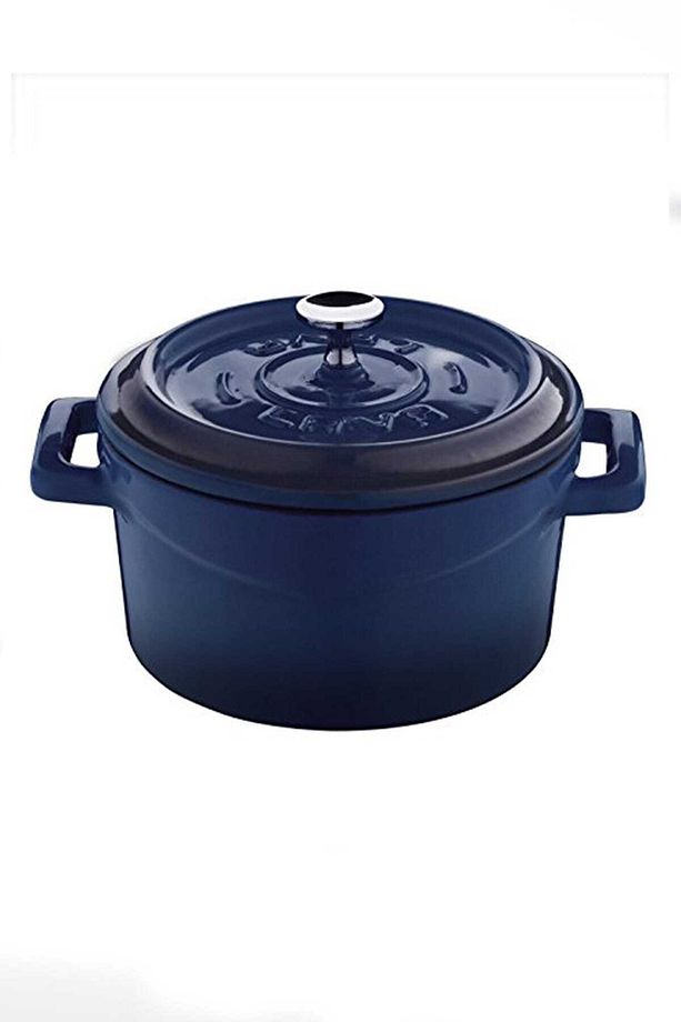 Trendy Yuvarlak Mini Döküm Demir Tencere Çap (Ø) 10 cm Mavi - 1