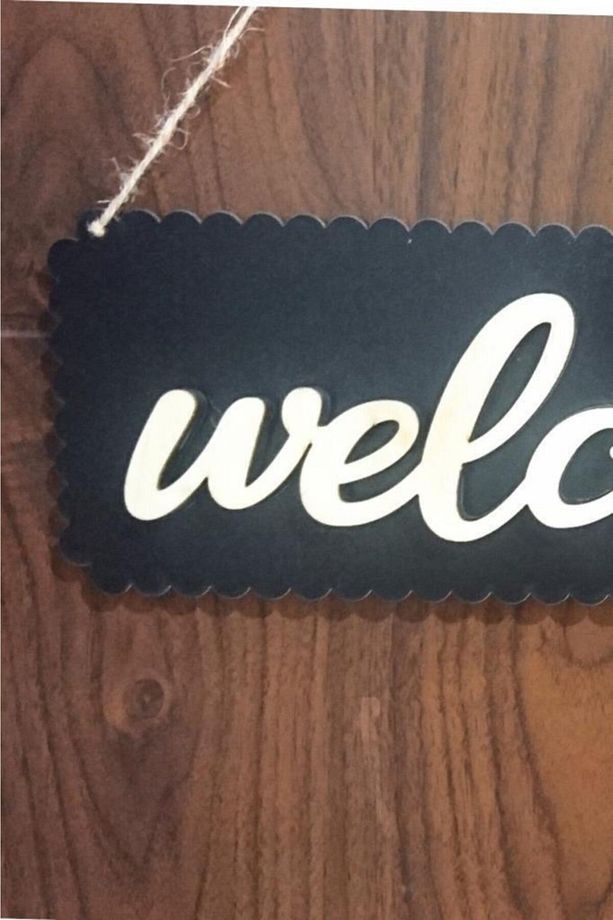 Welcome Ahşap Dekoratif Kapı Süsü - 5