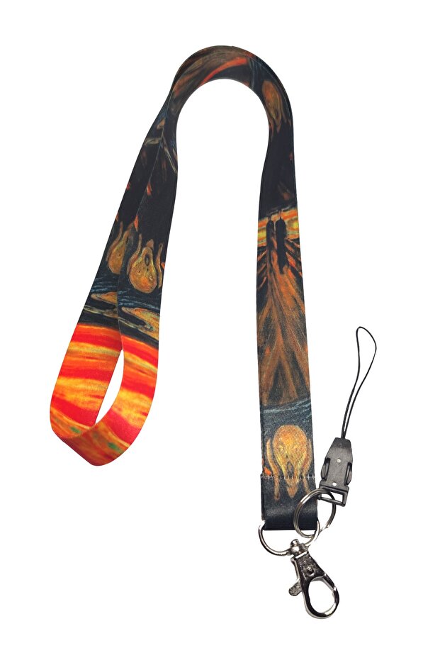 Scream Painting Neck Lanyard And Phone Strap