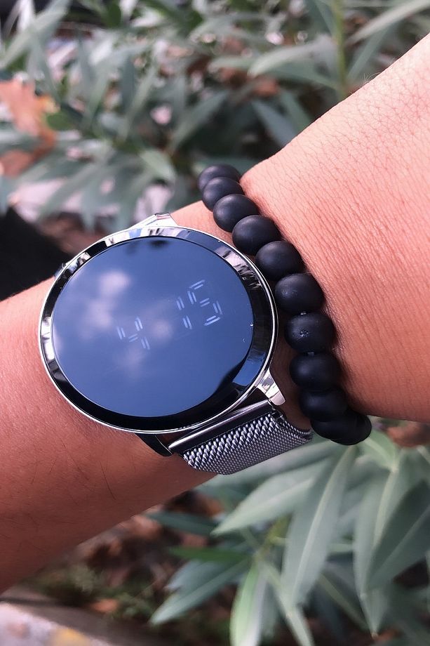 Premium Dokumatik Led Ekran Mıklatıslı Hasır Kordon Unisex Kol Saati-bileklik - 1