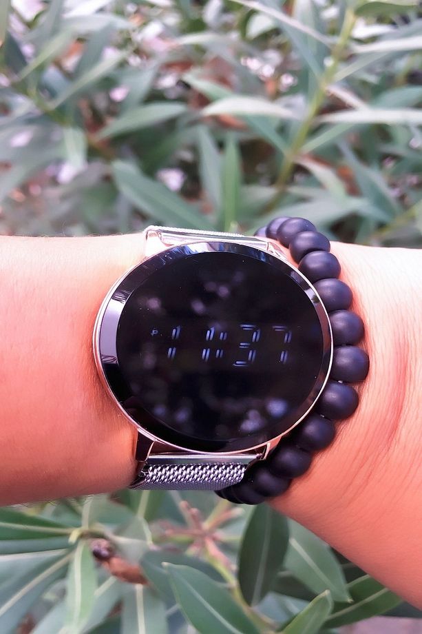 Premium Dokumatik Led Ekran Mıklatıslı Hasır Kordon Unisex Kol Saati-bileklik - 3