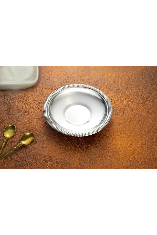 Çay Tabağı Paslanmaz Zincir Desen Lüx Model 12 Adet - 1