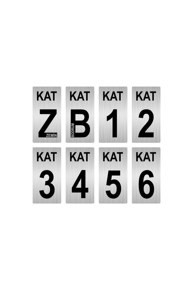 Apartment Building Floor Number Sign 7x14 Cm Gold Color