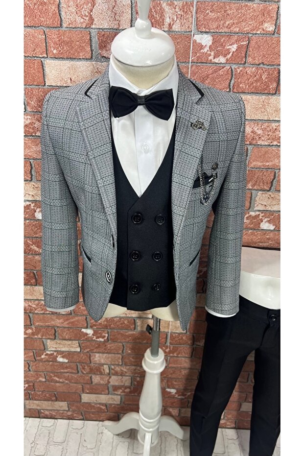 Takım Elbise Yelekli Gömlekli Set 9/12ay-4yaş Massimo - 4