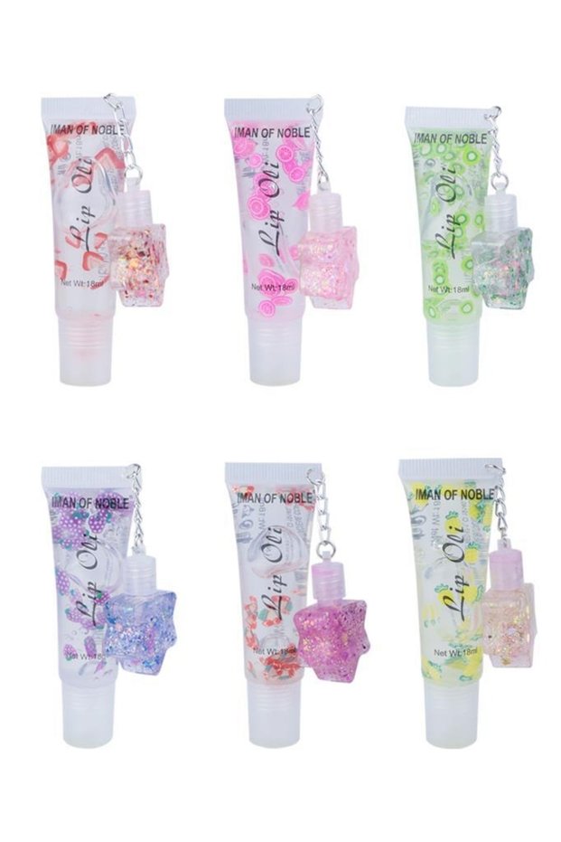 2 In 1 - 6-Piece Lip Oil and Coloring Set with Fruit Content