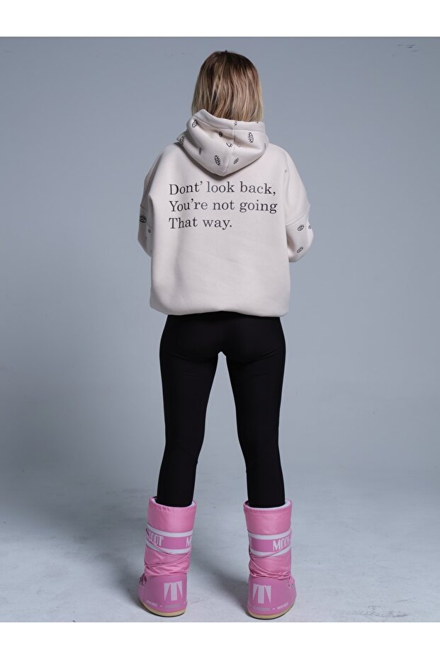 Bej Oversıze Eye Sweatshırt - 2