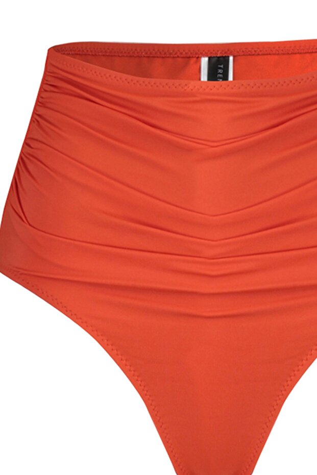 Nar Çiçeği İncelten Etkili Hipster Süper Yüksek Bel Bikini Altı TBESS20BA0018 - 4